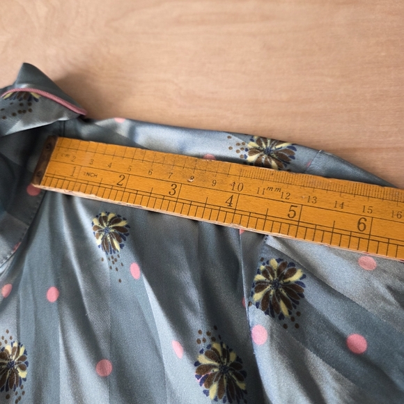 Free People Intimately Pajama Party Sleep Satin PJ Top in Hazy Blue Size Small - Picture 13 of 14